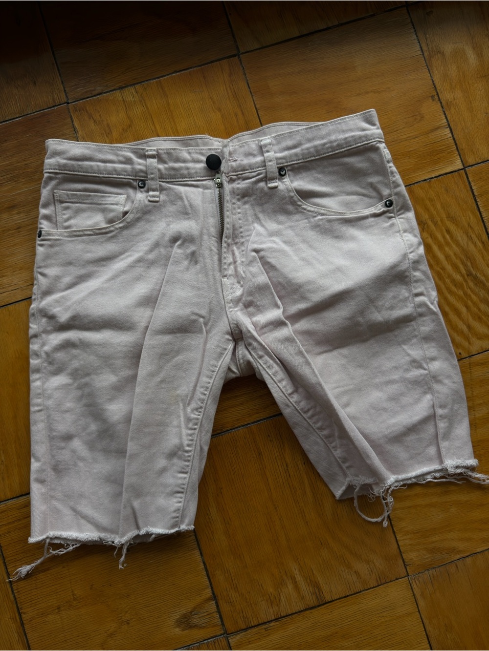 Light Pink Cutoff Denim Shorts